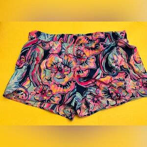 Lilly Pulitzer Luxletic Run Around Shorts sz XL Nauti Navy Boho Bateau